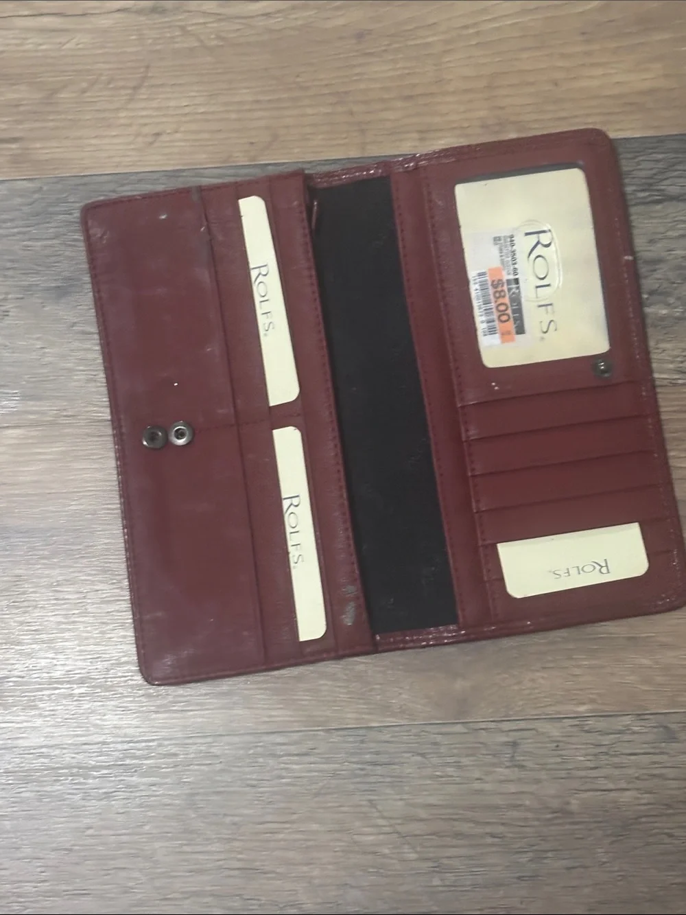 Rolfs Men's Leather Card & Key Wallet in Burgundy Red